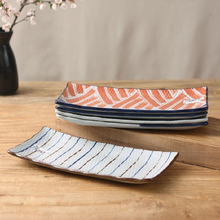 创意盘子陶瓷 日式和风餐具手绘寿司盘 家用菜盘 小碟子 水果盘