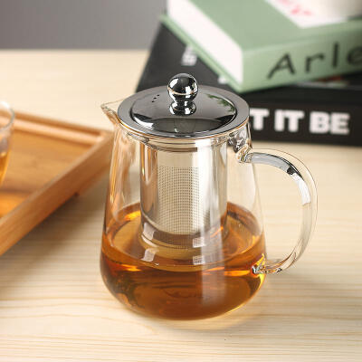 达物志 花茶壶耐高温泡茶壶茶具 不锈钢过滤 茶漏三用壶 玻璃茶壶
