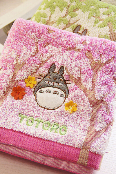 【68包邮】日单精品 龙猫totoro 梨花人物 纯棉割绒毛巾擦手巾