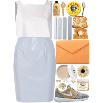 A fashion look from April 2014 featuring sleeveless crop top, knee length skirts and floral shoes. Browse and shop related looks.