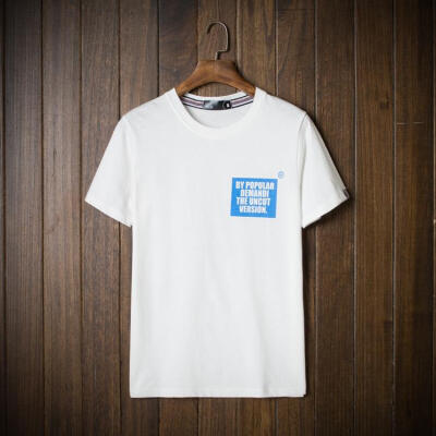 2015夏装美式街头男士短袖T恤休闲圆领纯棉韩版青年白色半袖