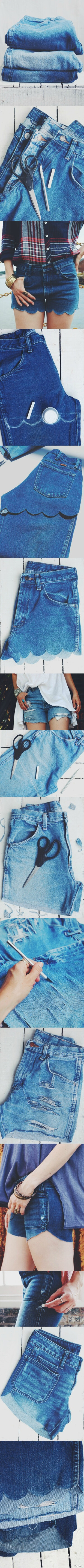 #3 Ways to Customize Your Cut-Offs This Summer#改造old jeans，夏天怎么少得了牛仔短裤哈哈哈！#Summer DIY#