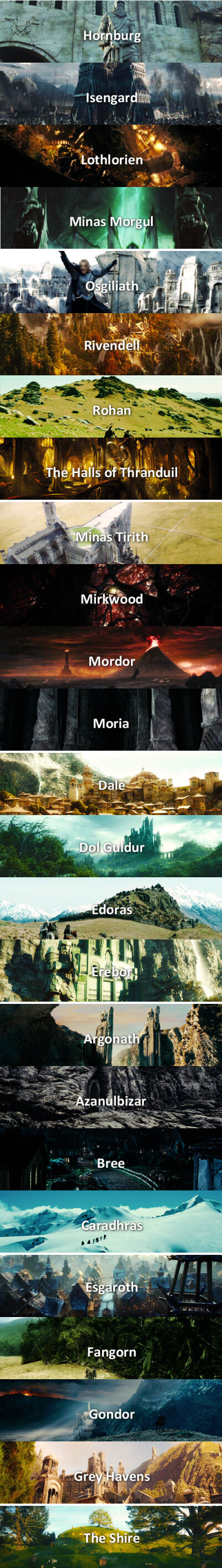 #LofR##Hobbit# via. ohmaglor: Places of Middle Earth ,中土风光