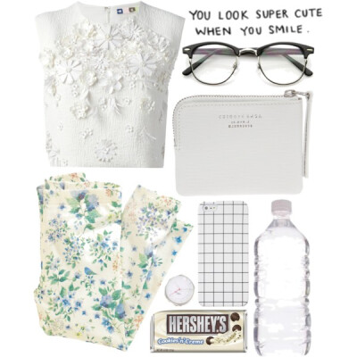 A fashion look from May 2015 featuring white tops, floral leggings and white purse. Browse and shop related looks.