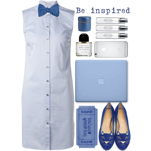 #blue #AlexanderWang #SleevelessShirtDress #apple