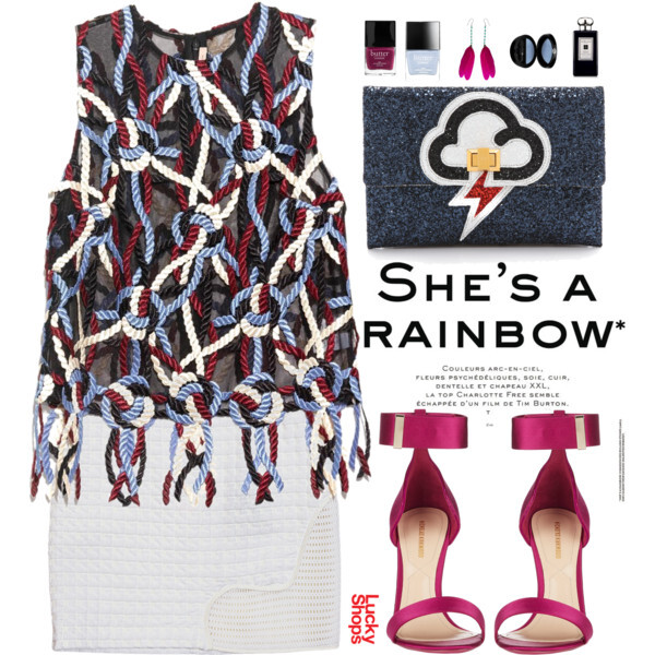 #luckyshops #contestentry #christopherkane #croptop #fringe #stripes #blue #blueandwhite #marsala #purple #grey #light #pastels #pencilskirt #sandals #metallic #edgy #chic #chic #WorkWear #CasualChic #hot #spring #springtrend #trend #print #clean #rainyday #Clutch #teen #StreetStyle