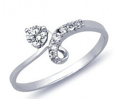 猫儿嫣S990纯银戒指 钻石情侣戒指 镶AAA锆石结婚对戒