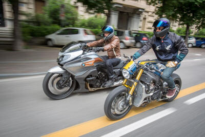 #pap2015#5月24日，意大利Concorso d’Eleganza Villa d’Este车展现场，#OrlandoBloom#驾驶起他的定制版BMW S1000R，第一张来自BMW官推，其他的转自orlandoland。