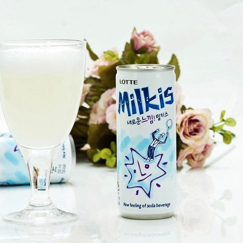 韩国进口乐天牛奶碳酸饮料250ml苏打汽水软牛奶饮品零食品