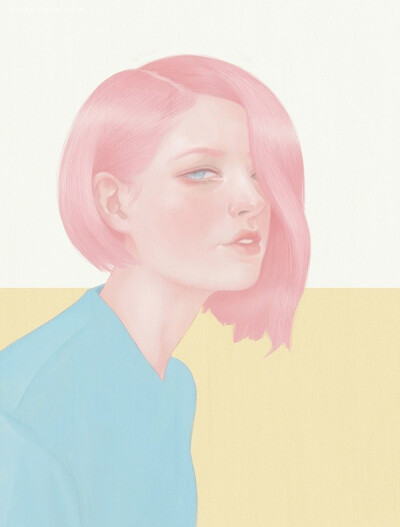 Hsiao Ron Cheng（郑晓嵘），1986年出生在台湾的插画艺术家。她的作品灰色温柔，充满着怪诞的想法，画面使用色轻柔，用明亮色填满画面给予满满地夏天ice cream的味道。 Hsiao-Ron Cheng 在上篇展现了用鲜花半遮眼眸…