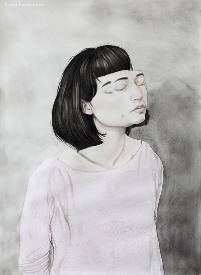 来自艺术家Henrietta Harris 的一组独特的人像插画作品，一组拥有双重面孔的肖像作品。 Since graduating in 2006 with a Bachelor of Fine Arts from Auckland University of Technology, Henrietta has steadily b…