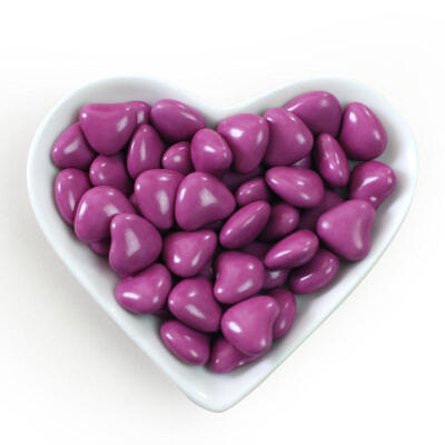 楽菋可心糖 紫色心型巧克力豆 朱古力MM豆 创意喜糖代可可脂