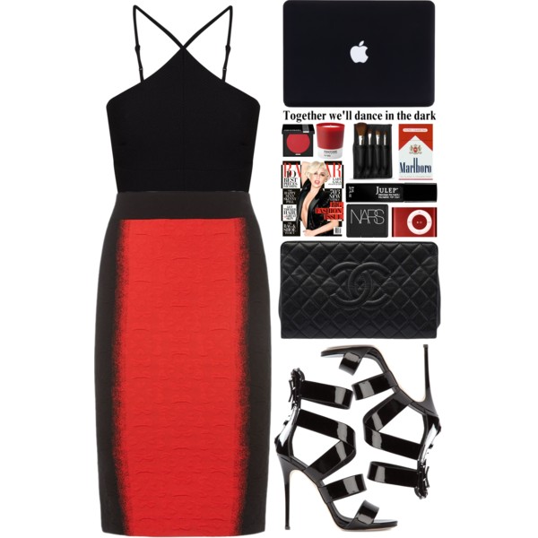 A fashion look from June 2015 featuring crop top, pencil skirt and black sandals. Browse and shop related looks.