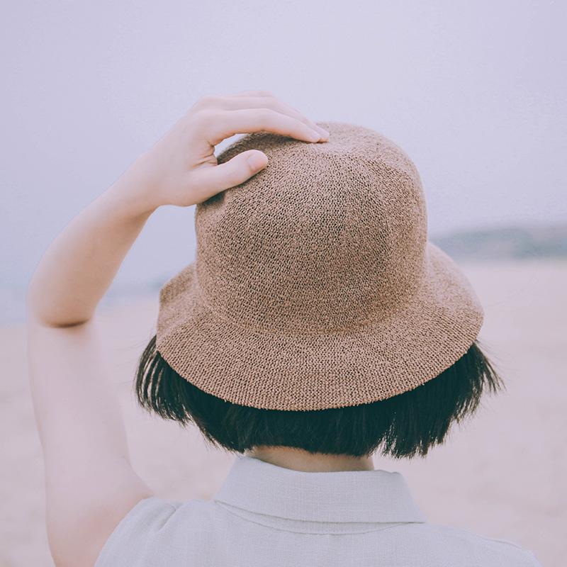 印树制衣 夏季日系文艺小清新透气渔夫帽 百搭遮阳帽 女 帽子