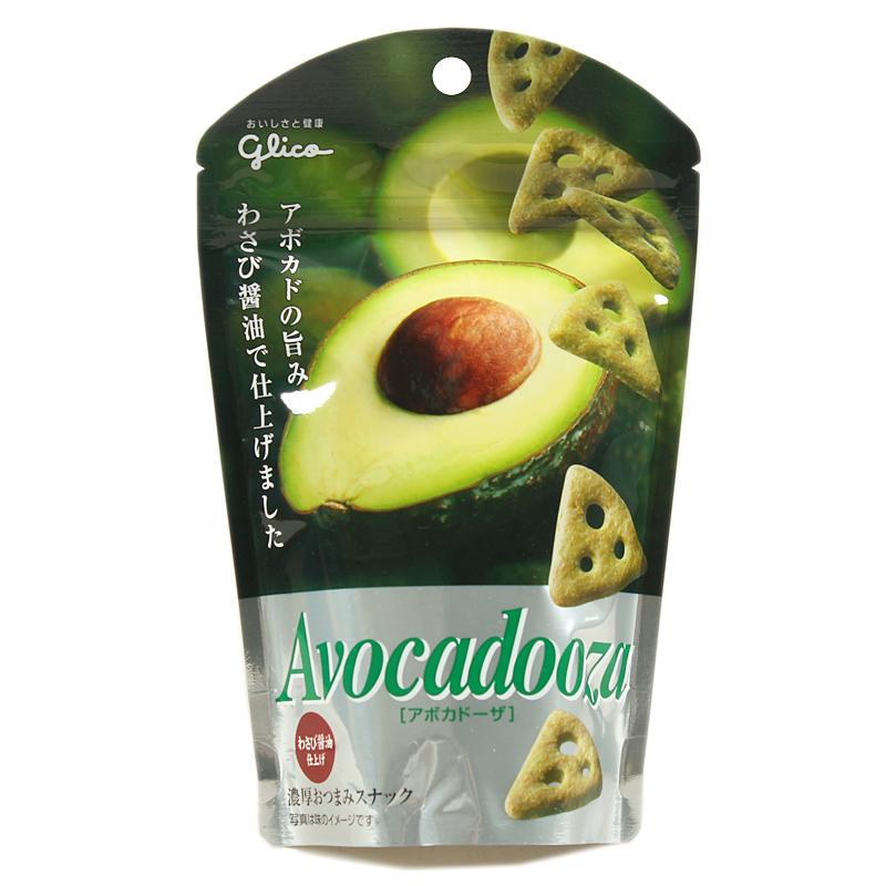 日本 固力果Avocadooza浓厚鳄梨果芥末酱油角切小饼干40g啤酒伴侣