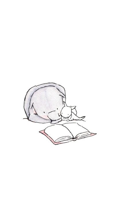 主角是一只小象和一只小白兔。它们一起看星星，一起看书，一起乘坐热气球……温暖入心的插画，一起欣赏