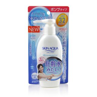 日本代购ROHTO乐敦新碧保水力SKIN AQUA水感防晒霜啫喱SPF32 150G的图片