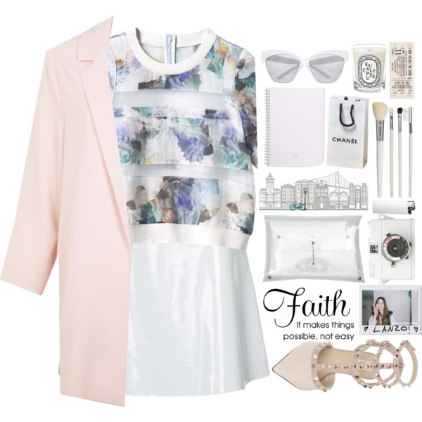 A fashion look from May 2014 featuring floral top, Miss Selfridge and white skirt. Browse and shop related looks.