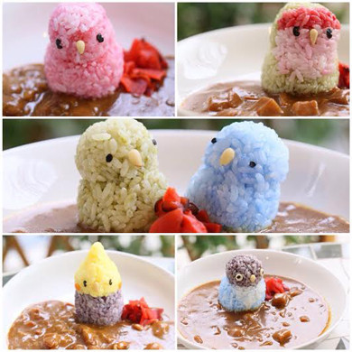 日本吉祥寺的小鸟咖啡与鹦鹉KITCHEN联合推出鹦鹉咖喱，每周都会有不同的鹦鹉造型，太萌了！