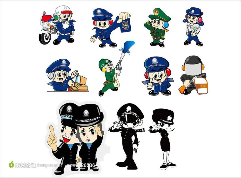 矢量卡通警察