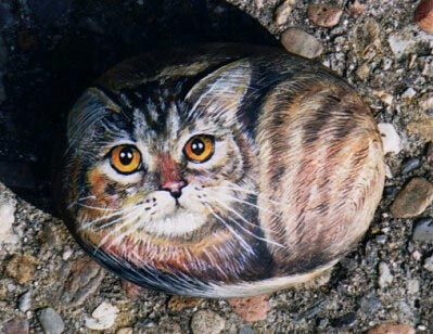 PLEASE SEE MY NEW STUFF I LOVE BOARD (DIY STUFF I LOVE) Tabby cat painted on the rock | Flickr - Photo Sharing!