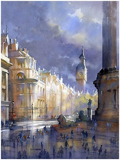 Thomas W Schaller 的水彩旅行笔记。Unless your painting is &amp;quot;about the sky,&amp;quot; then the sky should be played down so it does not overwhelm the whole piece 。除非天空是你的主题，不然千万别让它喧宾夺主的抢了整幅画的风采