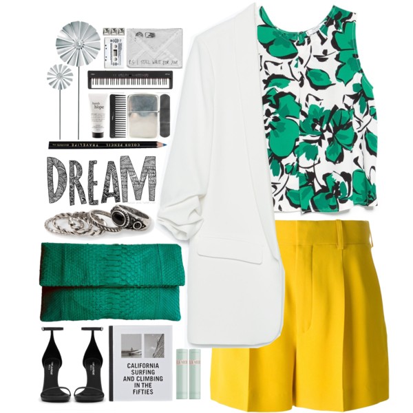 A fashion look from June 2015 featuring mango tops, lined jacket and pleated shorts. Browse and shop related looks.