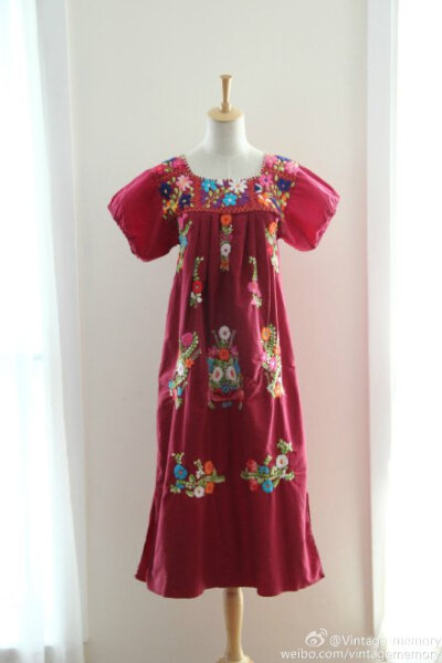 #vintage##古着#70年代墨西哥刺绣连衣裙~