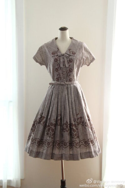 #vintage##古着#50年代刺绣棉布连衣裙~