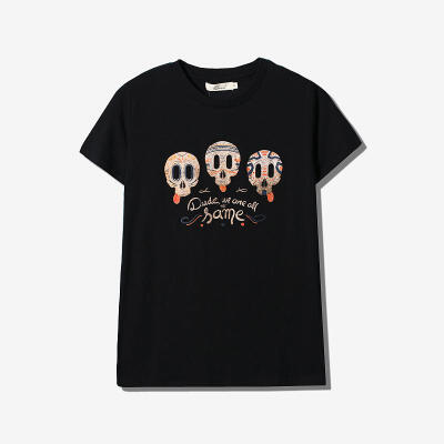 COKEIN 2015夏季个性印花设计三鬼头英伦简约男士圆领时尚T恤