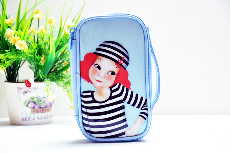 新品韩国版卡通可爱猫猫图案pvc镜面革防水洗漱小收纳化妆包包邮