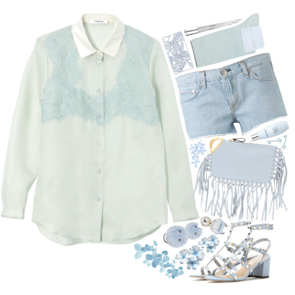 Song: Damien Jurado - Museum Of Flight &amp;quot;One day we will go home To the safety of our clouds&amp;quot; #soft #babyblue #valentino #beoriginal @polyvore @polyvore-editorial