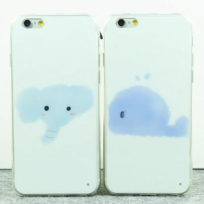 硅胶软超薄卡通大象鲸鱼iPhone6plus手机壳4.7寸5.5苹果6代保护套