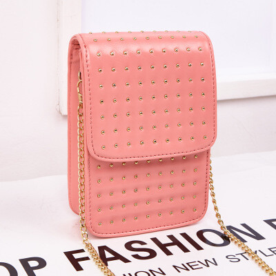 2015韩版进口PU高档铆钉小方包¥45包邮