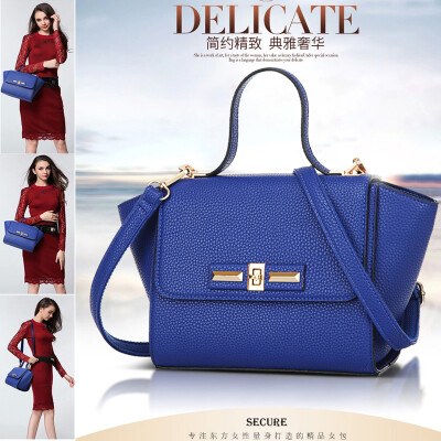 2015春夏新款爆款进口荔枝纹锁扣笑脸包