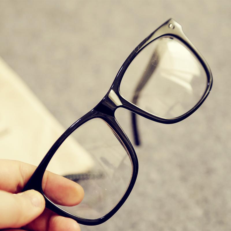 韩版男女款方形眼镜框 复古黑框近视眼镜架皮腿 平光眼镜