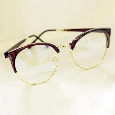 时尚猫眼半框金属边眼镜框复古男女款框架眼镜 大框修脸眼镜