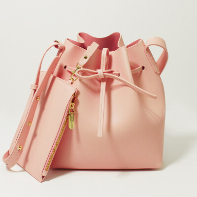 定制 AleesaAnn mansur gavriel定制牛皮单肩斜挎小包水桶包真皮女包夏