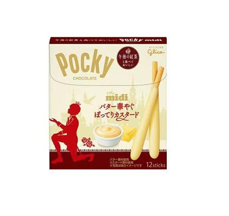 现货 日本固力果 glico pocky midi黄油奶油百奇饼干棒 12本入