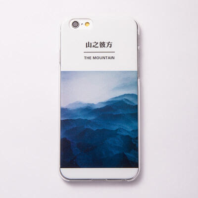 iphone6 Plus日系原创设计山之彼方iphone5S手机壳磨砂外壳情侣潮
