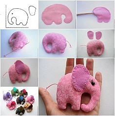 布艺：DIY Elephant Out of Fabric