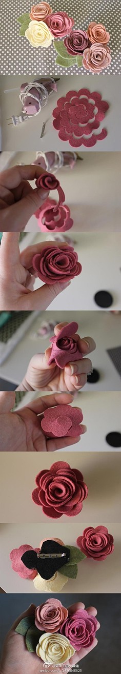 DIY布艺花朵教程：#DIY#不织布花朵@sweet…