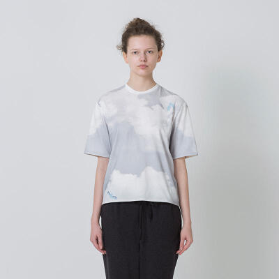 LLANO原创设计 2015夏季 睡眠系列 天空云朵满印休闲纯棉亲肤T恤