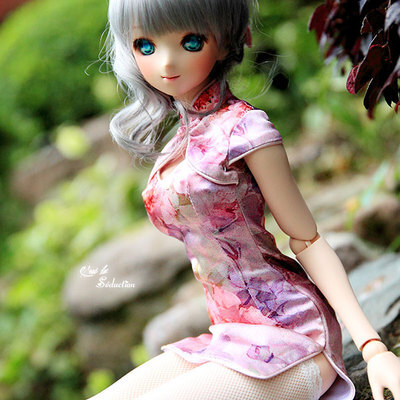 【月蓉坊】BJD-DD/DDdy/SD/SDGR/SD16 真丝旗袍 --花鹤翎--