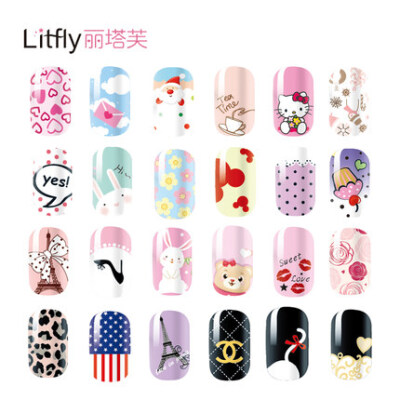 Litfly丽塔芙 渐变色指甲贴纸全贴环保孕妇指甲油贴纸3D美甲饰品