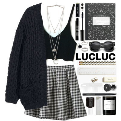 Top, skirt and sunglasses from www.lucluc.com : Top : http://www.lucluc.com/tops/lucluc-black-strappy-crop-top.html skirt : http://www.lucluc.com/lucluc-plaid-pleated-empire-skirt.html Sunglasses : …