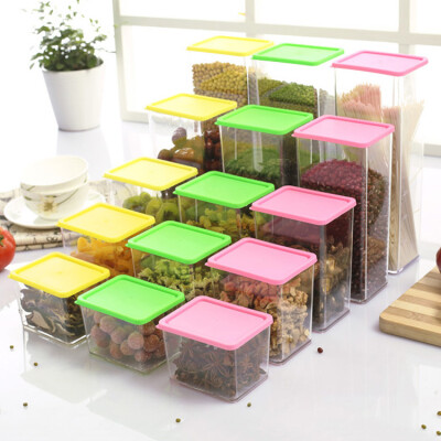 可叠加厨房有盖塑料密封罐杂粮罐储物罐食品收纳盒冰箱橱柜保鲜盒