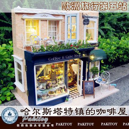 diy小屋大型圣诞节礼物拼装生日礼物女生派淇汏包邮哈尔咖啡屋