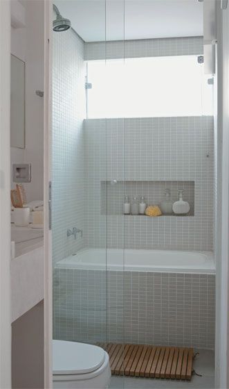 maximize small bathroom space if you want separate shower and tub by putting tub against the wall, installing shower right next to it, and closing off the shower with glass.