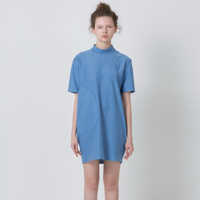 LLANO原创设计2015夏季 睡眠系列纯棉无弹拼布宽松背扣长款娃娃裙
